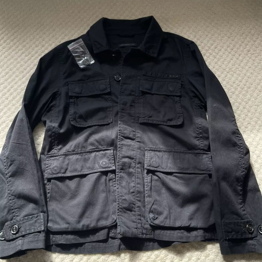 John Varvatos Men's Cotton Three Star Field Jacket Black XS Military Fatigue M65